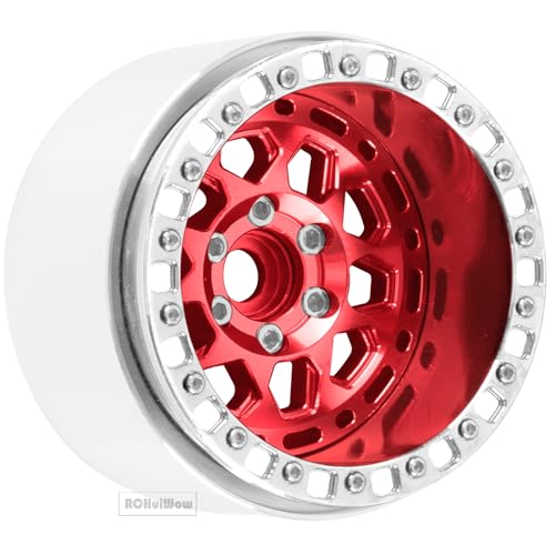 2.2" Beadlock RC Wheels for 1/10 RC Crawler SCX10 Capra,AMG 6x6,TRX4,Red cat Gen8 Everest Gen7 Pro,Alloy Aluminium rc Wheels 2.2 Beadlock Wheel 2.2 rc Rims,4pcs,Red - color: Red(4pcs)