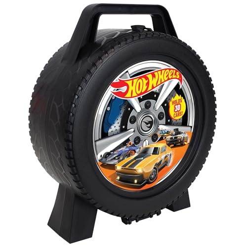 Tara Toys Hot Wheels 30 Car Case, 1:64 Scale Die-Cast Toy Vehicle Organizer | Wheel-Shaped Storage Case with Handle, Durable Plastic Play-Display, Officially Licensed Amazon Exclusive Collection Box - style: Special Edition 30 Car case