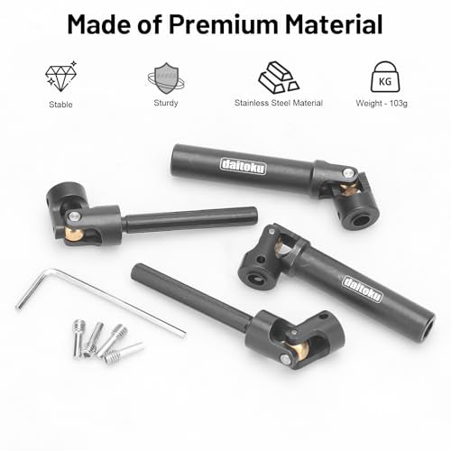 daitoku 2PCS 97-135mm Universal RC Drive Shaft for 1/10 Axial SCX10 SCX10-II Redcat D90 Gen7 /Pro RC4WD GEN8 RC Crawler - size: 97-135mm