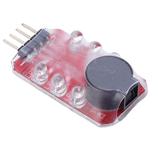 Garosa Lithium Battery Alarm, Compact Real Time Voltage Detection Buzzer Light Alert for Drones RC Vehicles PCB 2S 3S Packs 5 Pieces