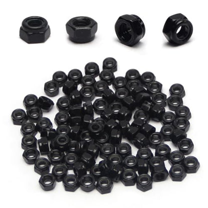 M5x0.8mm Locknuts Nylon Inserted Lock Nuts M5 Nut for CNC Machine RC Cars | 100PCS Metric Self-Lock Nylon Insert Carbon Steel Self Locking 8mm Hex Nut Driver Tiny Nut - size: M5 (100PCS)
