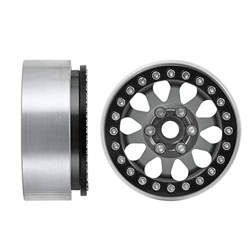RCLIONS 4pcs 1.9 Beadlock RC Aluminum Wheels Rims for TRX4,AXAIL SCX10 III AXI03007,SCX10 II 1/10th Scale RC Crawler Car Upgrade Parts