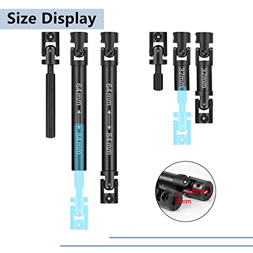 MORLORDY RC Metal Steel Drive Shafts Driveshafts 64+32mm for 1/24 RC Crawler Car SCX24 Upgrades AXI90081 Deadbolt Accessories