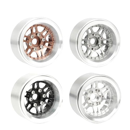 4PCS 1.9" Beadlock Wheel Rims Offset-10mm Aluminum Alloy Metal Wheel Hub for 1/10 RC Rock Crawler Car for Axial SCX10 TRX4 TRX6 D90 D110 Upgrade Accessories (Bronze) - color: Bronze