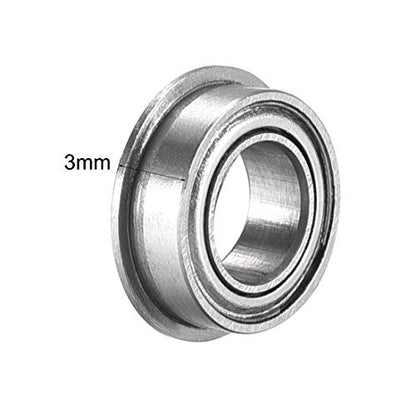 uxcell MF95zz Flanged Ball Bearing 5x9x3mm Double Metal Shielded (GCr15) Chrome Steel Flange Rip Bearings 10pcs - size: 5x9x3mm