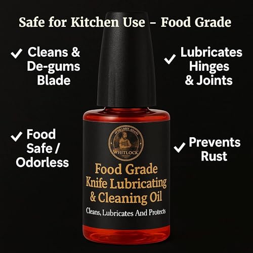 Horace Whitlock Knife Pivot Oil – Premium Food-Safe Lubricant for Folding Pocket Knives, Bearings & Washers | Precision Needle Applicator | 20 ml (0.68 oz)