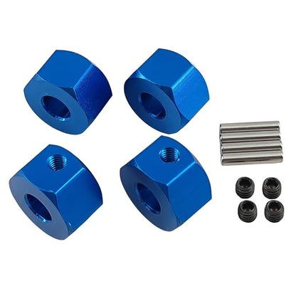 12mm Aluminum Wheel Hex Hub Adapter for 1/10 Mini Maxx RC Car (Blue) | Alloy,3654,Upgrade Parts,CNC Machined,High Strength,Precision Fit,Wear Resistant,Easy Installation - color: Blue