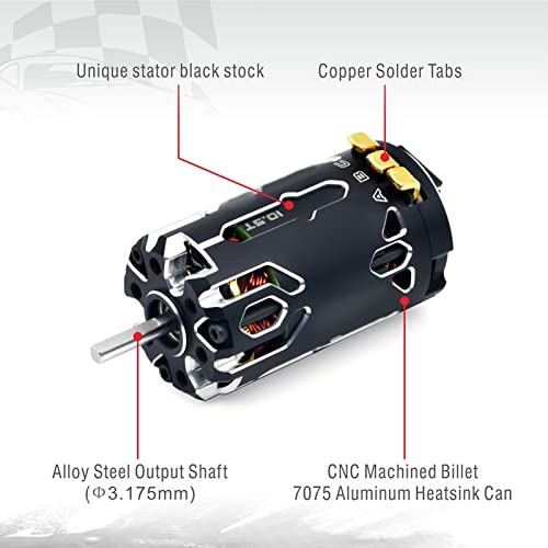 Sensored Brushless Motor, 10.5T Sensored Motor High Efficiency 380 V2S 250W RC Motor for 1/12 and 1/14 Scale Remote Control Car