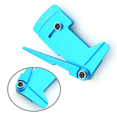 kingsea Aluminum RC Car Ruler Camber & Ride Height Gauge Adjustable Ruler Compatible with 1/8 1/10 HSP HPI Accessory (Blue)