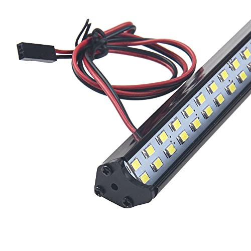 16LEDs RC Crawler Car LED Light Bar Roof Lamp Simulation Spotlight Kit 5-8.4V & 5.9" Metal RC Car Roof Light Bar Double Row 40 LED Light Lamp