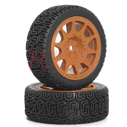 fujita 1/10 RC ON-Road Rubber Racing Tire Rim 68mm OD for 1/10 RC Rally Car Tamiya XV01 XV02 TT02 PTG HSP RGT Kyosho FAZER MK2 PTG （Brown A） - color: Brown a