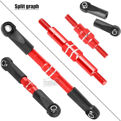 RC Adjustable Turnbuckles Links Upgrades Part for 1/16 Mini Slash 70054-1 RC Car.Front & Rear Aluminium Adjustable Turnbuckles Camber Toe Link Hops Up.Red - color: Red(for 1/16)