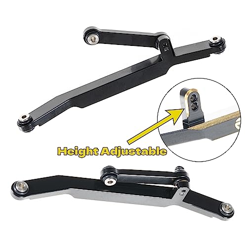 RC Steering Links for SCX24 AX24, Brass High-Tightening Rod Tie Link for 1/24 RC Crawler Axial SCX24 AX24 Bronco Deadbolt JLU B-17 Gladiator C10, RC Crawler Car Upgrade Parts, Black Coating - size: 1 Sets