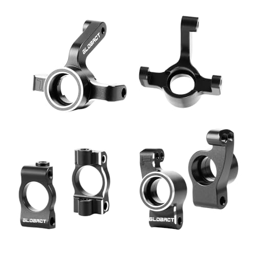 GLOBACT Aluminum Spindles & Caster Blocks & Rear Hubs Set for LOSI 1/24 Micro-B 1/28 Micro-T RC Upgrade Parts Replace LOS-1982 LOS-1984 LOS-1983