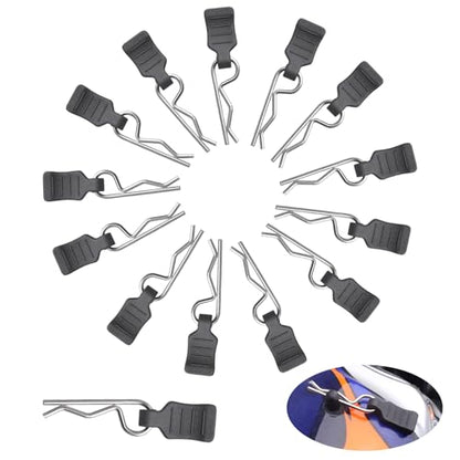 50PCS RC Clips RC Body Clips with Pull Tabs for All 1/16 1/18 Traxxas Redcat Tamiya Team Associated Axial SCX24 RC Car Shell (Silver) - color: Silver