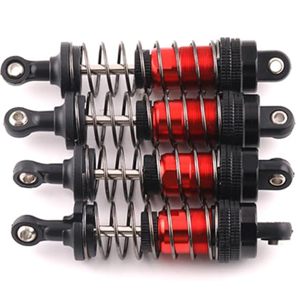 Oiled Shocks Upgraded 66mm/72mm Aluminum Oil Shock Absorber Set for 1/12 1/14 1/16 RC Cars - Compatible with WLtoys 144001, 124019, MJX 16208, HBX & More - color: Bz-black-red