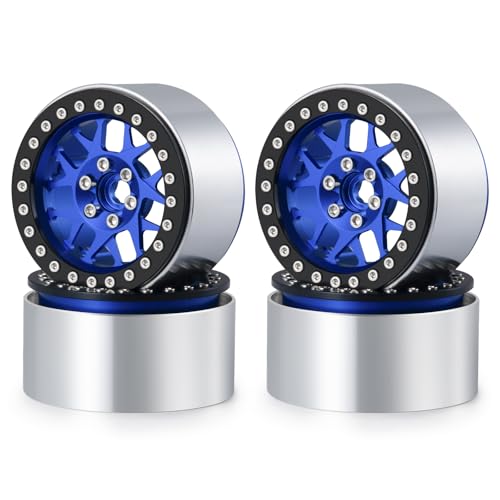 4PCS Aluminum 2.2 Beadlock Wheels Rim for 1/10 Axial SCX10 II III Wraith RR10 TRX4 RC Rock Crawler Car Upgrade Parts