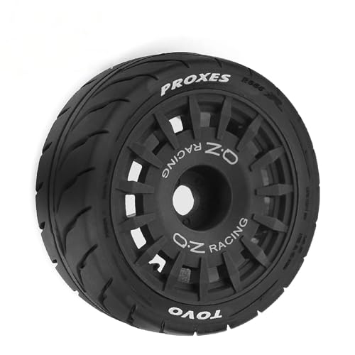 1/10 RC On Road Tires OD 2.68" And Plastic Rally Wheels Rims 12mm Hex for 1:10 Scale Drift Racing Street Touring Car Tamiya TT01 TT02 Traxxas XV02 XV01 TA06 HPI KYOSHO PTG2 A959 4PCS (Black) - color: Black