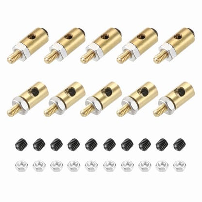 MECCANIXITY Linkage Stoppers Connecting Servo Arm, Push Rod with Nut and Screw for RC Airplane, D4x1.8mm D4x2.5mm 10 Pcs - size: D4x1.8mm; D4x2.5mm