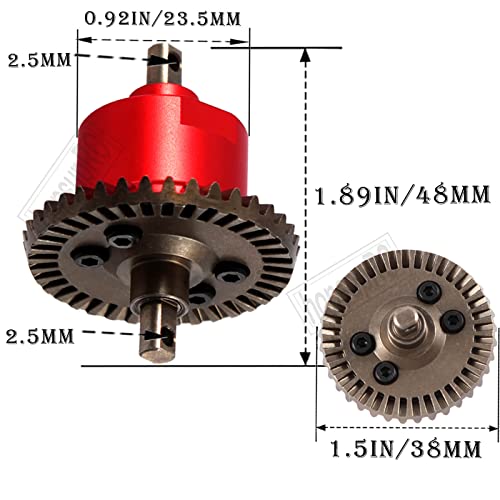 RC Steel Front Main Gear & Differential Case Upgrades Part for 1/10 Slash/Rustler/Stampede 4X4 VXL,Metal Differential Front Differential Upgrades,5381 6882 5379,Red - color: Front Differential(red)