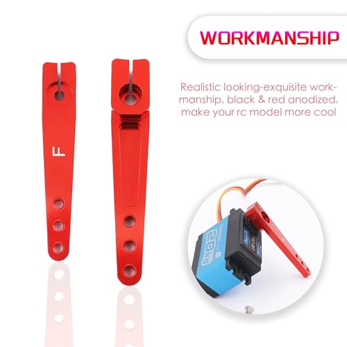 Aluminum 25T Long Steering Servo Arms for Futaba Servo Motors | 1.75inch 25T Servo Arm Horn for RC Airplane Plane Car,Compatible with Futaba Hitec Savox Power HD Servo Motors,CNC Machining