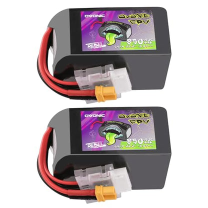 OVONIC 6S Lipo Battery150C 850mAh 22.2V Lipo Battery with XT30 Connector for RC Racing FPV Drone Helicopter Quadcopter Airplane (2 Pack)