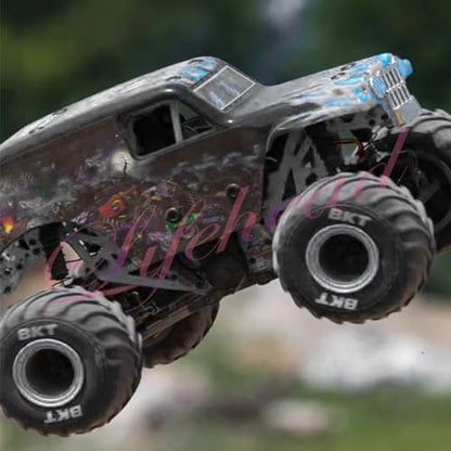 Lifehead 1/16 RC Monster Truck Snow Sand Tires for 1/12 1/14 1/16 RC Off Road Monster Truck TRAXXAS E-REVO SUMMIT Tamiya Losi HBX 16889 S1601/12mm Hex/OD 100mm - color: White