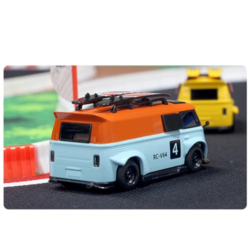 LDARC V64 Mini Van, 1/64 2.4G RWD Full Proportion Toy Car with Light, Creative Remote Control Car Toy Model Gift - Yellow - color: Yellow