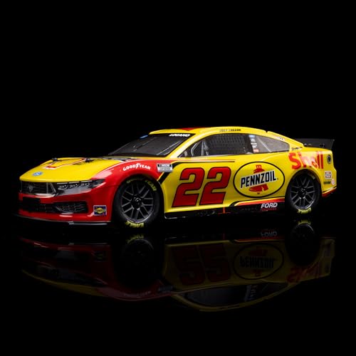 Losi 1/12 NASCAR RC Race Car Joey Logano No. 22 2025 Shell-Pennzoil Ford Mustang 2S AWD RTR Brushed On-Road Battery & Charger Included Yellow LOS1122522