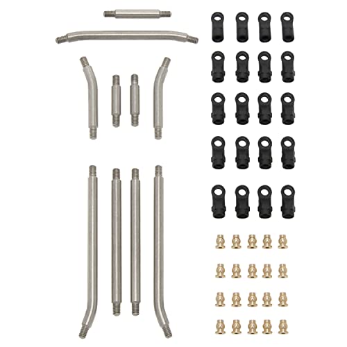 MEUS RACING SCX24 Links High Clearance Chassis Steering Links Set 10pcs 133.5mm Wheelbase for SCX24 Deadbolt AXI90081 B17 AXI00004 1/24 RC Crawler Car - size: 133.5mm