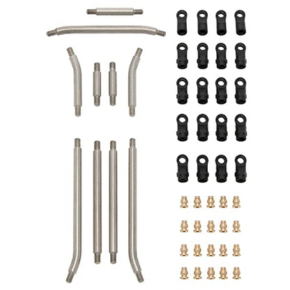 MEUS RACING SCX24 Links High Clearance Chassis Steering Links Set 10pcs 133.5mm Wheelbase for SCX24 Deadbolt AXI90081 B17 AXI00004 1/24 RC Crawler Car - size: 133.5mm