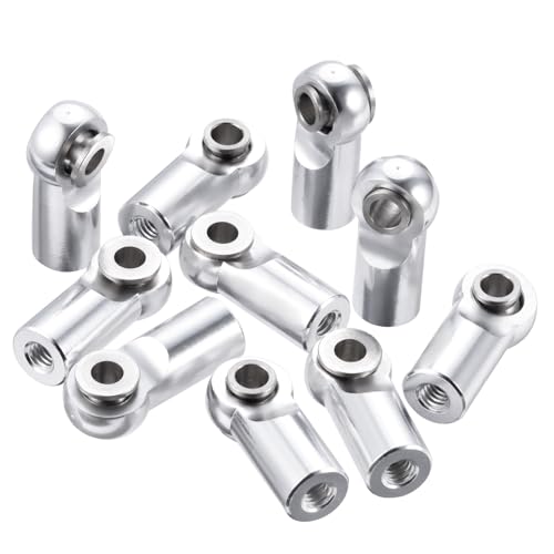 10pcs Metal Tie Rod End Balls M2.5 Ball Joint Head for RC Crawler Car Upgrade Parts (Silver) - color: Silver