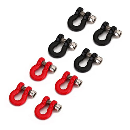INJORA Metal Bumper D-Ring Mini Tow Hook for 1/24 Axial SCX24 8PCS, 7X10mm