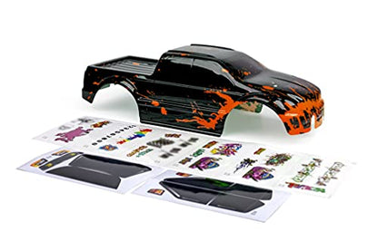 SummitLink Custom Body Compatible for T/E Maxx Shell Cover E-Maxx 1/10 Scale RC Car (Truck not Included) (Muddy Orange Over Black) - style: Muddy Orange Over Black