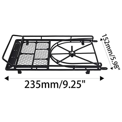 ShareGoo RC 1/10 Metal Roof Rack Luggage with 6LED Light Set Compatible with Traxxas TRX4 Axial SCX10 90046 Tamiya CC01 D90 Wrangler 1/10 RC Crawler Car (Style 1) - style: Style 1