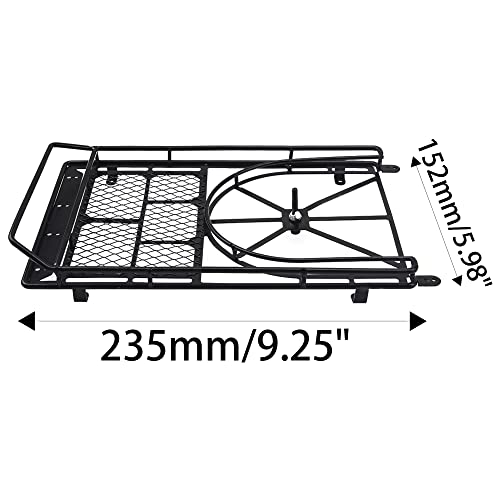 ShareGoo RC 1/10 Metal Roof Rack Luggage with 6LED Light Set Compatible with Traxxas TRX4 Axial SCX10 90046 Tamiya CC01 D90 Wrangler 1/10 RC Crawler Car (Style 1)