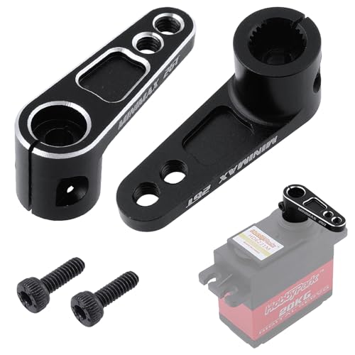 HobbyPark 2-Pack Aluminum Servo Horn Metal Servo Arms Compatible with Futaba Savox Power HD Servos Motors for 1/6 1/7 1/8 1/10 RC Crawler Truck On Road RC Touring Car RC Drift Car