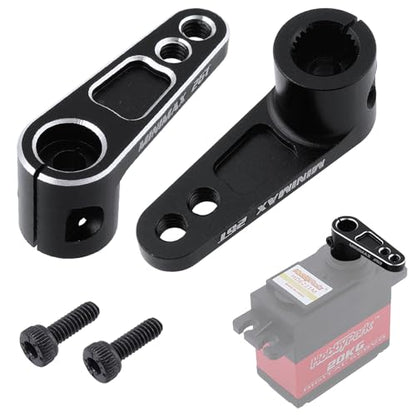 HobbyPark 2-Pack Aluminum Servo Horn Metal Servo Arms Compatible with Futaba Savox Power HD Servos Motors for 1/6 1/7 1/8 1/10 RC Crawler Truck On Road RC Touring Car RC Drift Car