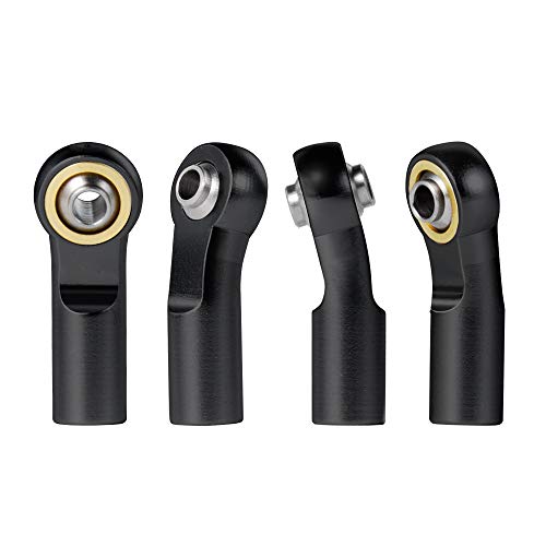 QUE-T 10pcs M3 Link Tie Rod End Metal Ball Joint Head for 1/10 RC Crawler Car Boat (Black) - color: Black