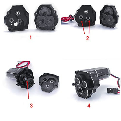 RCLIONS Aluminum Transmission Case 9.7:1 Gearbox with Steel Gear for 1/18th TRX4-M RC Car Upgrade Parts Accessories