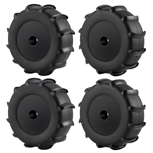 4PCS Off Road Snow Sand Rubber Tires Wheels for All 1/10 Scale RC Trucks (Black) - color: Black