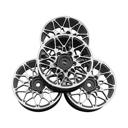 ShareGoo Metal Wheel Rims RC 12mm Hex Hubs 1/10 RC Drift On-Road Racing Touring Wheel Rim Compatible with HSP Tamiya Kyosho RedCat Sakura WLtoys Universal 1/10 RC Scales (Black) - color: Black