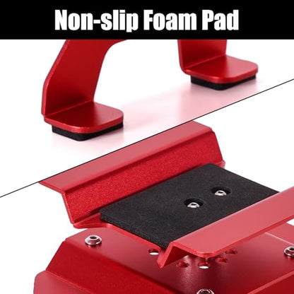 INJORA Aluminum 80g RC Car Stand with Shock Holder for 1/24 1/18 RC Crawler Upgrade(Red) - color: Red
