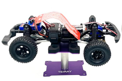 RC Car Work Stand Mat Repair Workstation Aluminum 360 Rotation Height Body Mounts for 1/16 1/18 1/24 SCX24 TRX4M Scale Cars Trucks RC car Display Stand (Purple) - color: Purple
