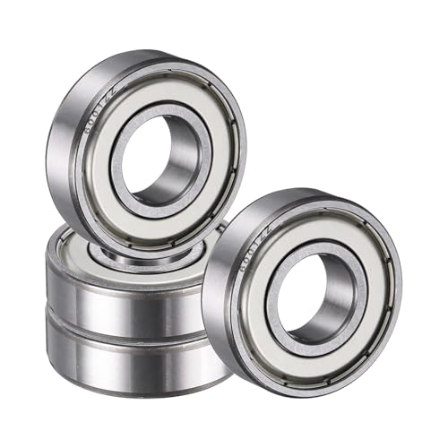 uxcell 4 Pack 6001 ZZ Deep Groove Ball Bearings, 12x28x8mm Chrome Steel Double Shield Bearing for Electric Motor, Home Appliances, Garden Machinery, (ABEC5) - size: 6001 ZZ