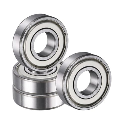 uxcell 4 Pack 6001 ZZ Deep Groove Ball Bearings, 12x28x8mm Chrome Steel Double Shield Bearing for Electric Motor, Home Appliances, Garden Machinery, (ABEC5) - size: 6001 ZZ