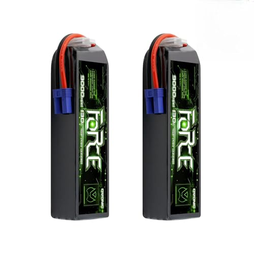 OVONIC Force Series 4S LiPo Battery 9000mAh 14.8V 130C RC attery with EC5 Connector (2 Pack)