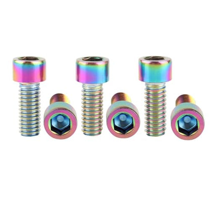 6Pcs Bike Screws M6x10 12 16 18 20 25 30 35mm Stainless Steel Socket Head Cap Allen Hex Bolt (Ranibow, M6 x12mm) - color: Ranibow, size: M6 x12mm
