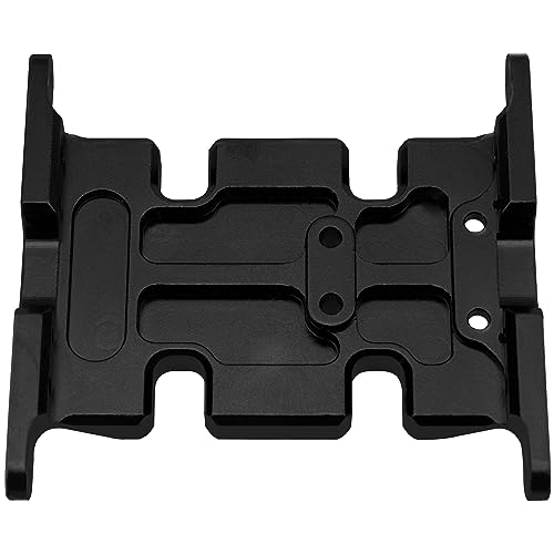 Aluminum Center Transmission Skid Plate Mount Gearbox Mount Base Compatible with Axial SCX10 1/10 RC Rock Crawler Car (Black) - color: Black