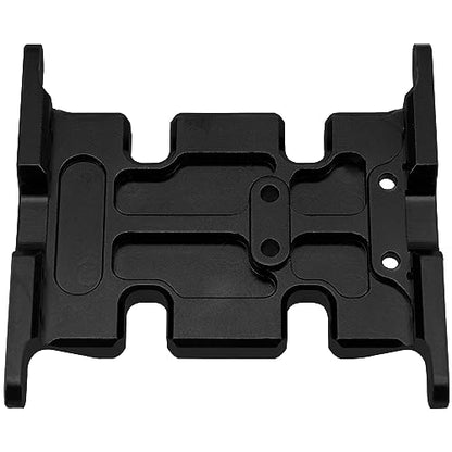 Aluminum Center Transmission Skid Plate Mount Gearbox Mount Base Compatible with Axial SCX10 1/10 RC Rock Crawler Car (Black) - color: Black